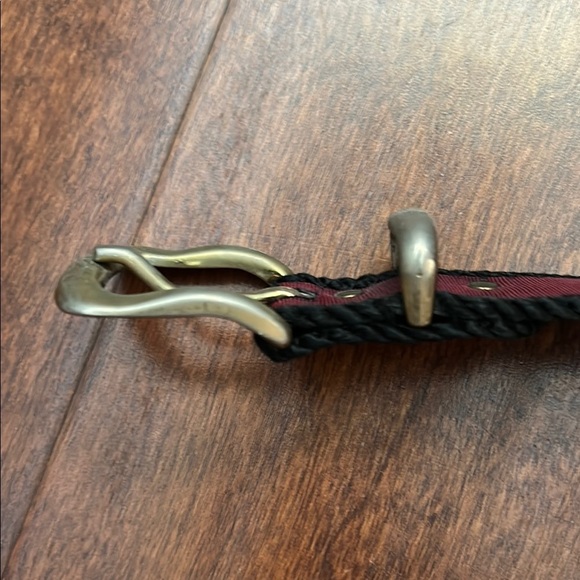 Super Vintage, Super Cool Black and Burgundy Fabric and Ribbon Belt, Size Small - Picture 9 of 15